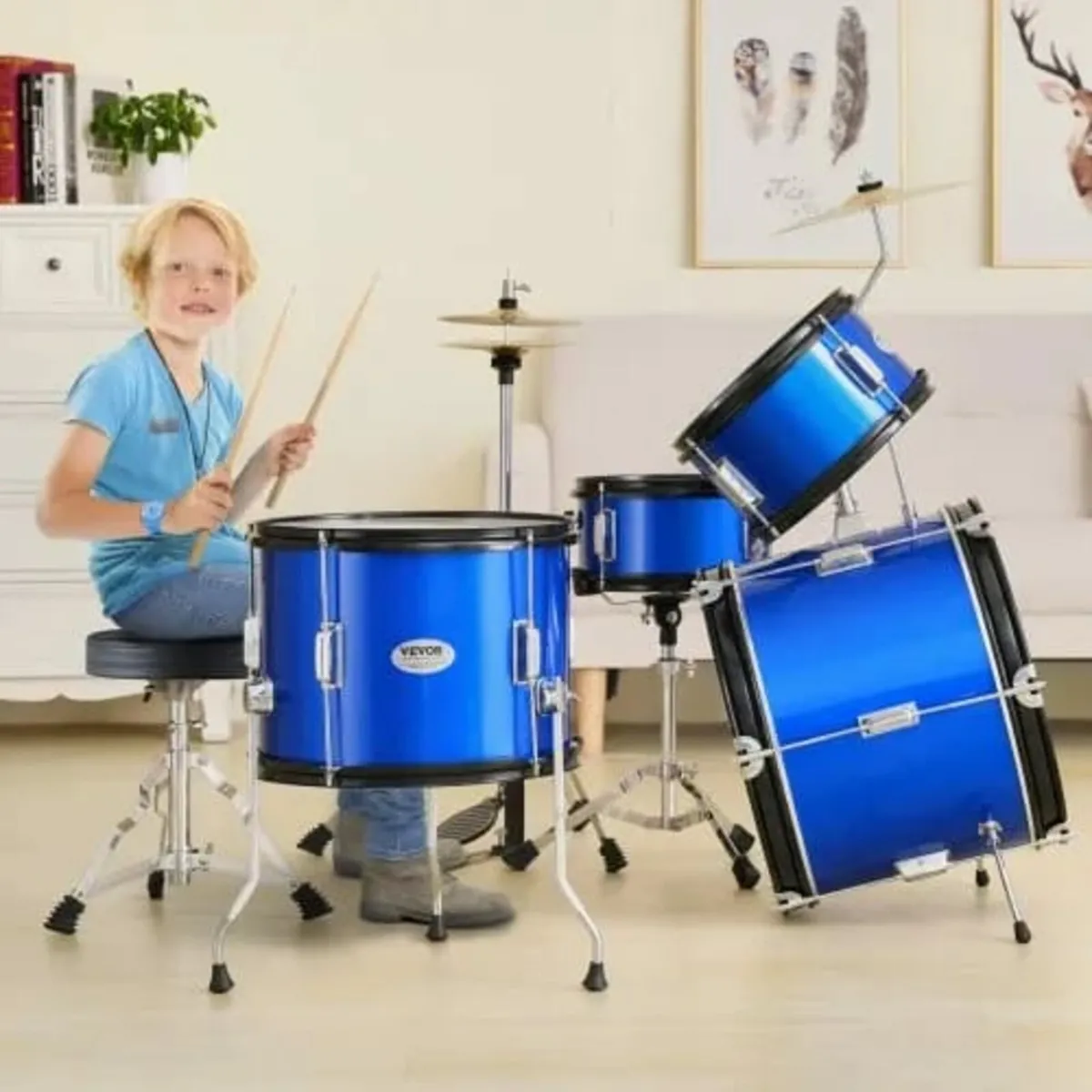 Kids Drum Set, 5-Piece, 16 in Beginner Full Drum S - Image 2