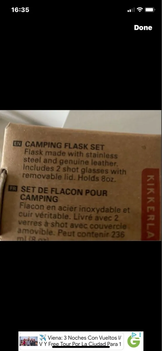 Stainless Steel & Leather Flask Set - Image 3