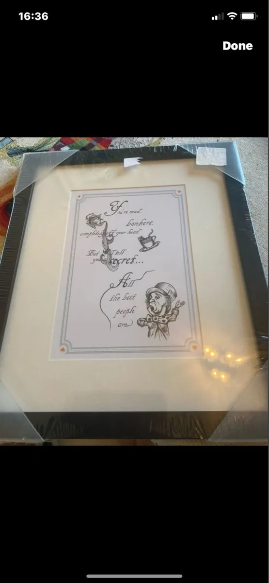 Framed Alice in Wonderland Print - Image 1