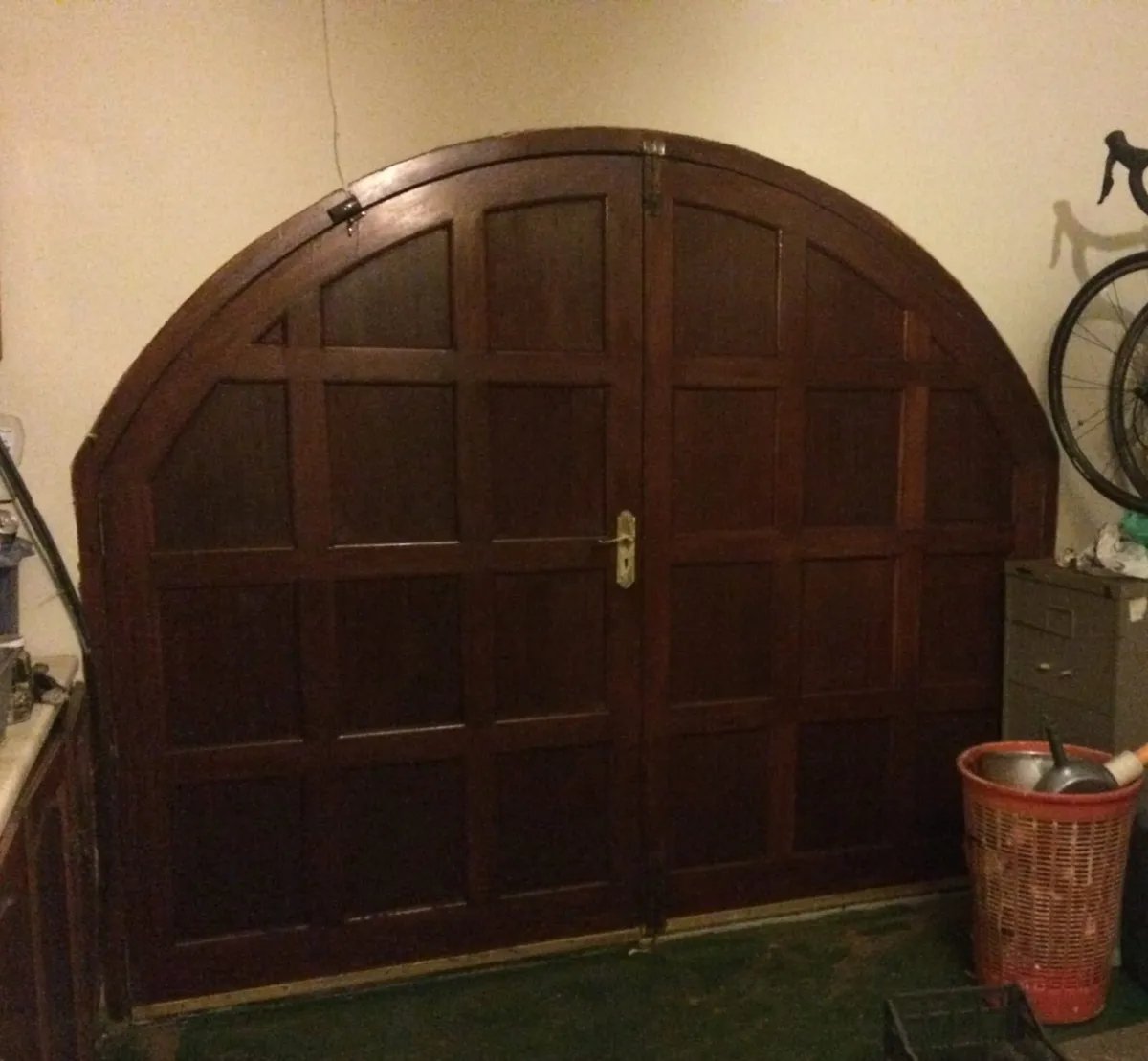 Teak garage double doors