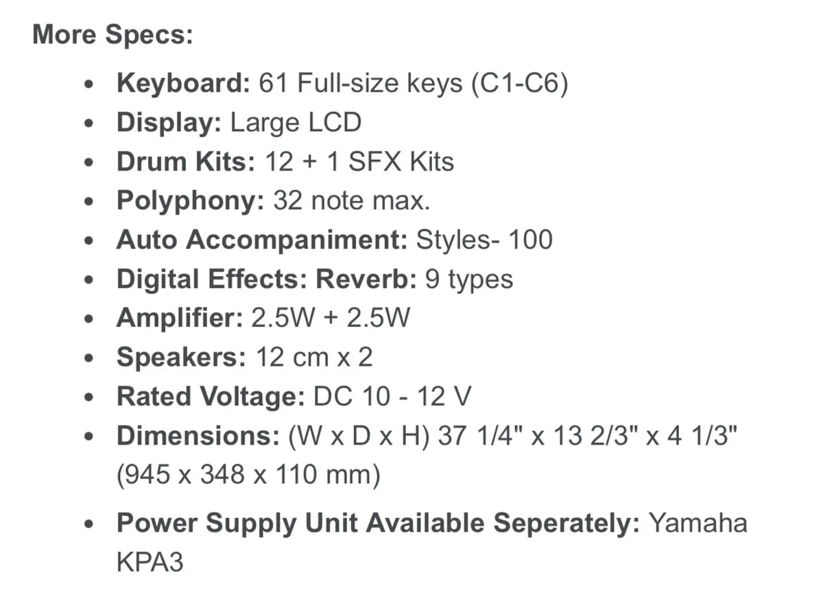 Yamaha Piano Keyboard - Image 3