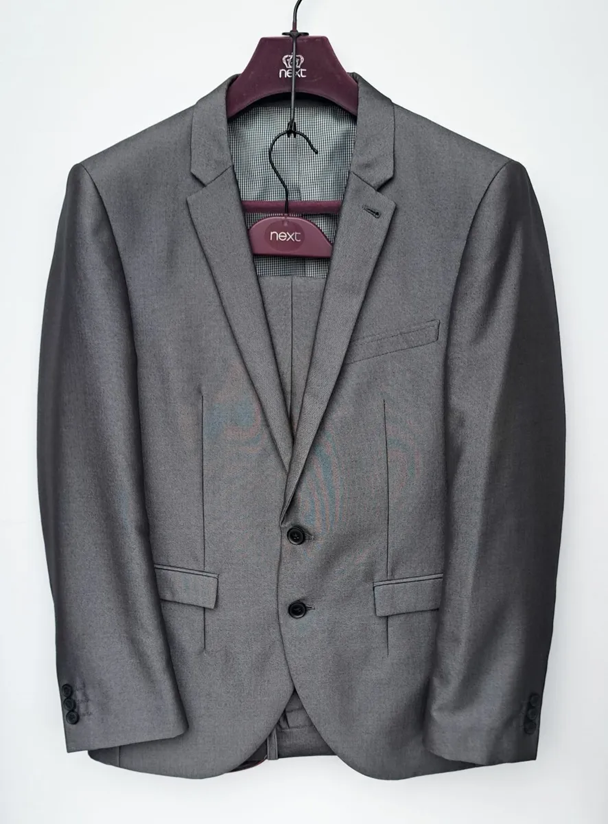 NEXT Men's Silver Grey Suit Jacket 38S Trousers 32 - Image 1