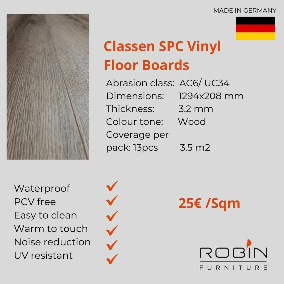 SPC Vinyl flooring AC6 - Image 1