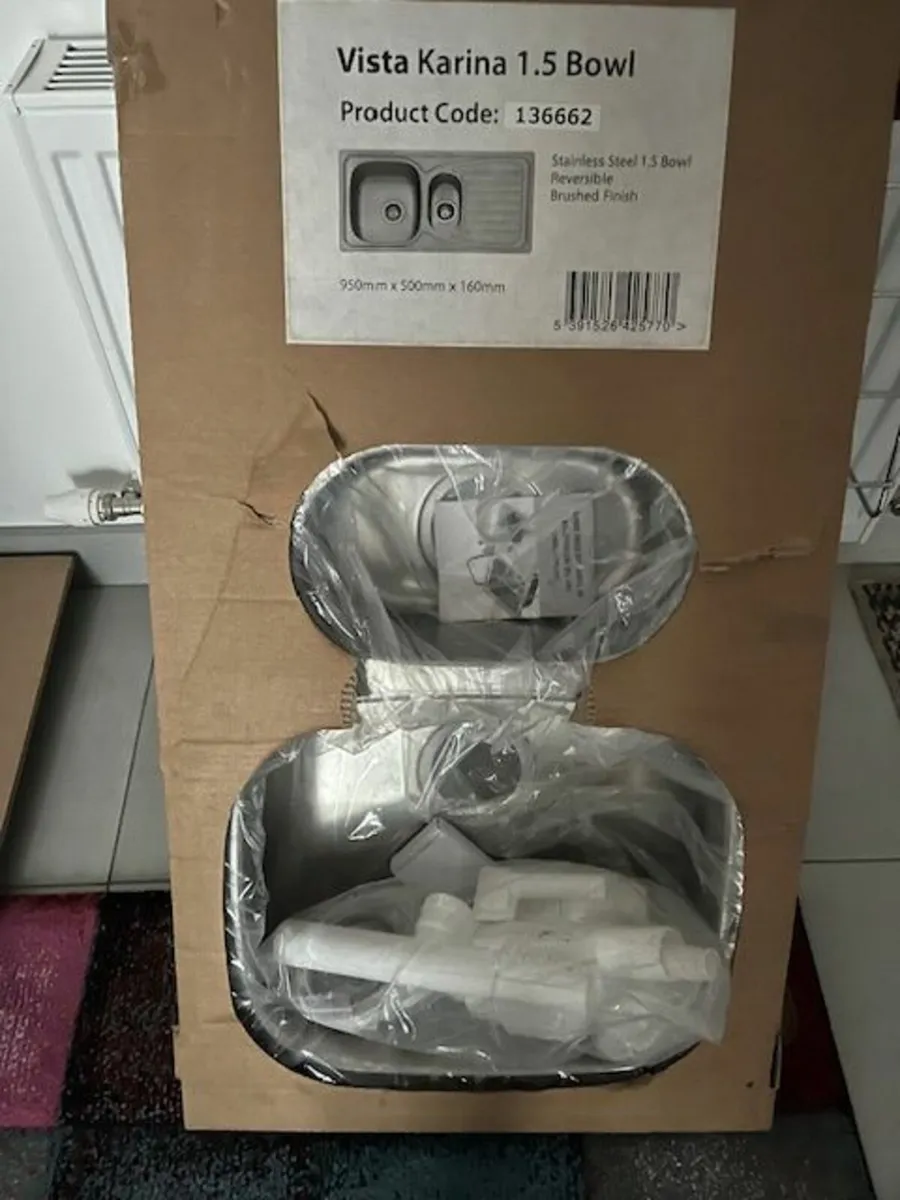 kitchen Sink Stainless Steel 1.5 Bowel