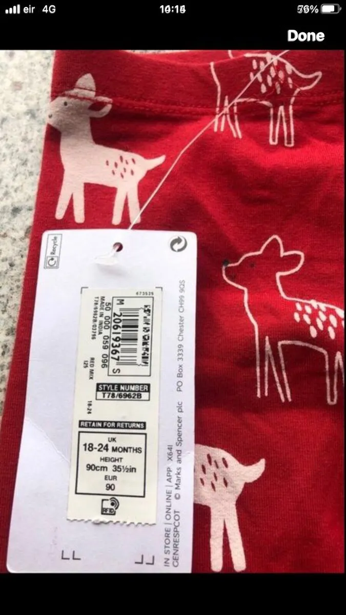 Boys BNWT Xmas bottoms 18/24 mths €4 - Image 3