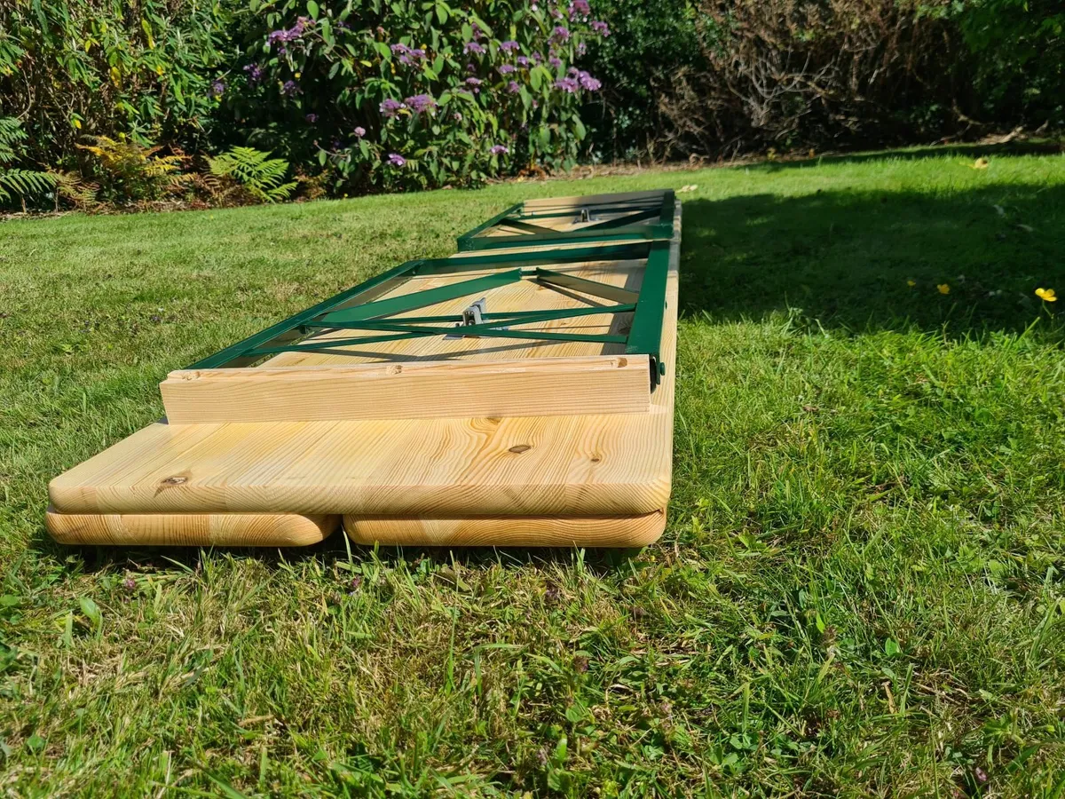 Foldable garden benches and table - Image 2