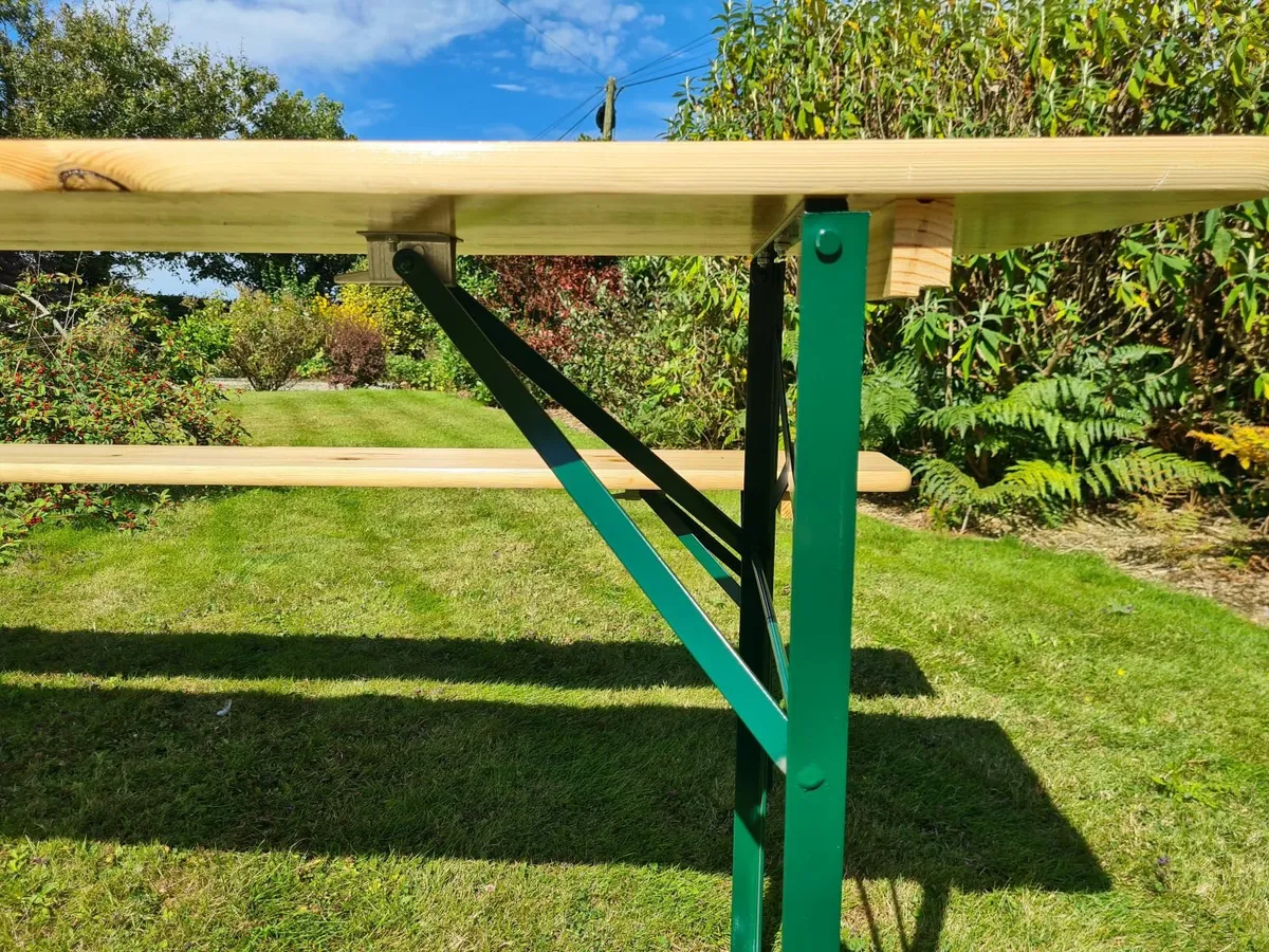 Foldable garden benches and table - Image 3