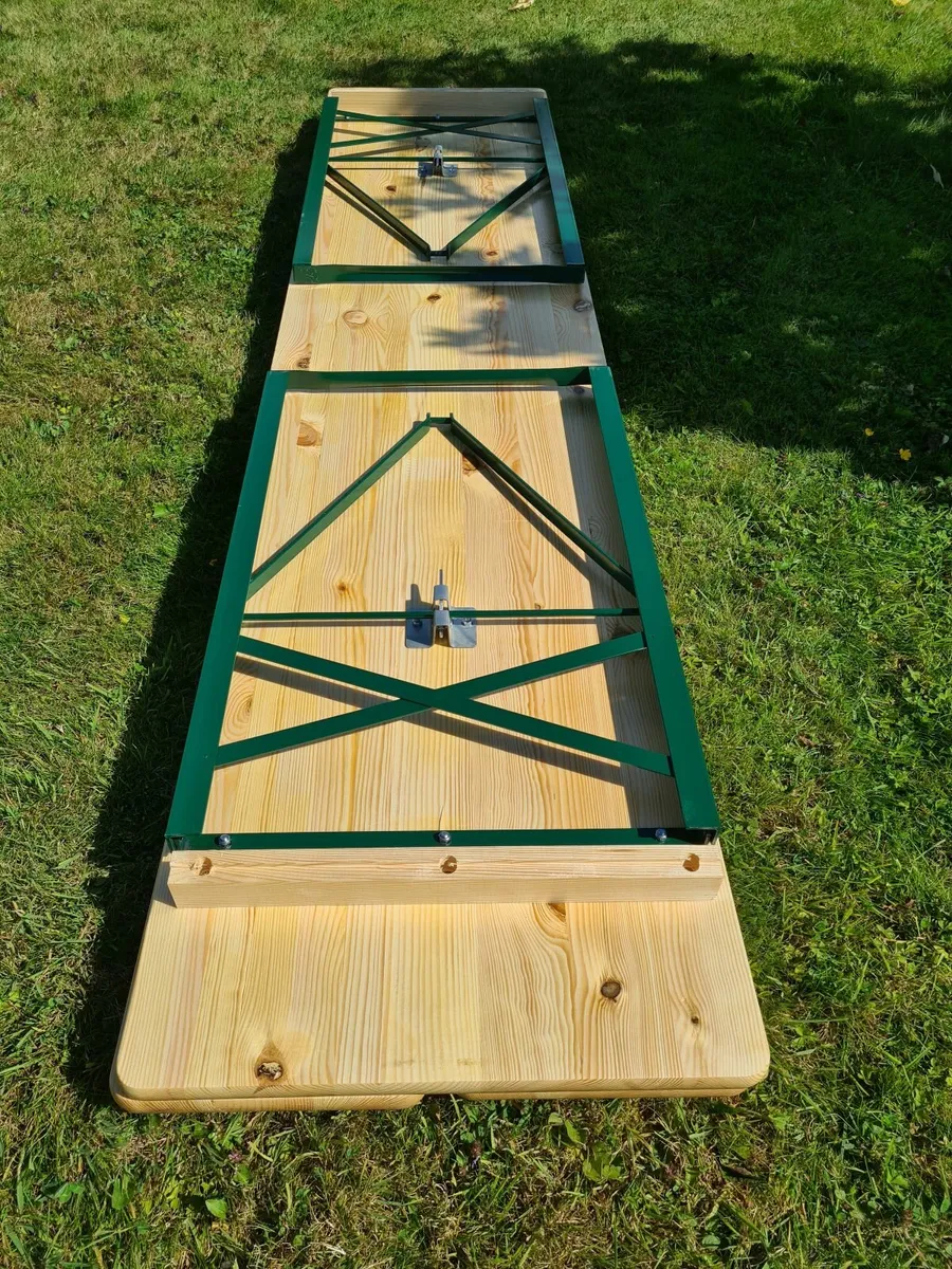 Foldable garden benches and table - Image 4