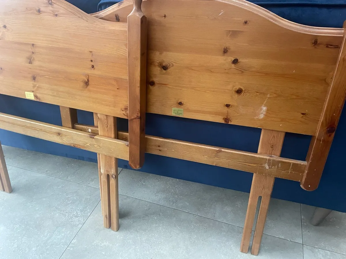 2 x single pine headboards - Image 1