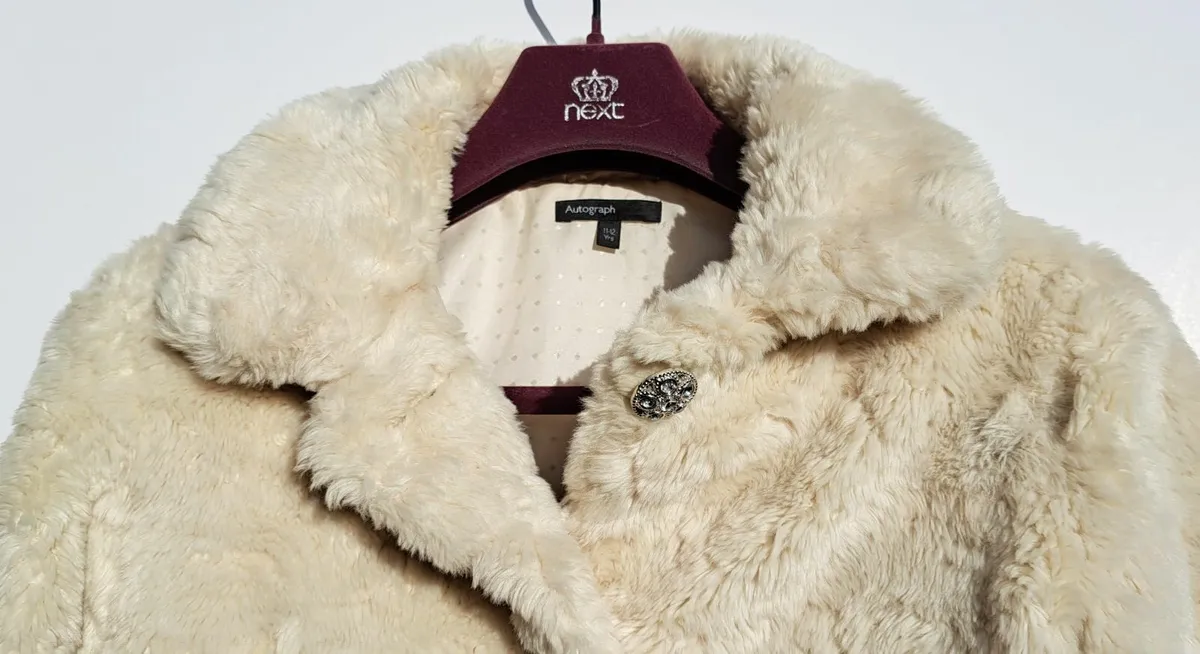 M&S Autograph Faux Fur Girls Jacket Coat Age 11-12 - Image 1