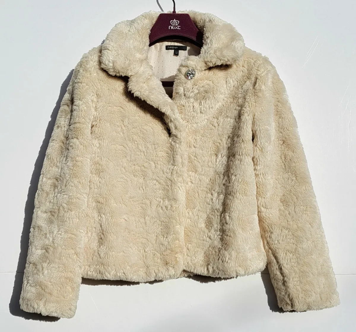 M&S Autograph Faux Fur Girls Jacket Coat Age 11-12 - Image 2