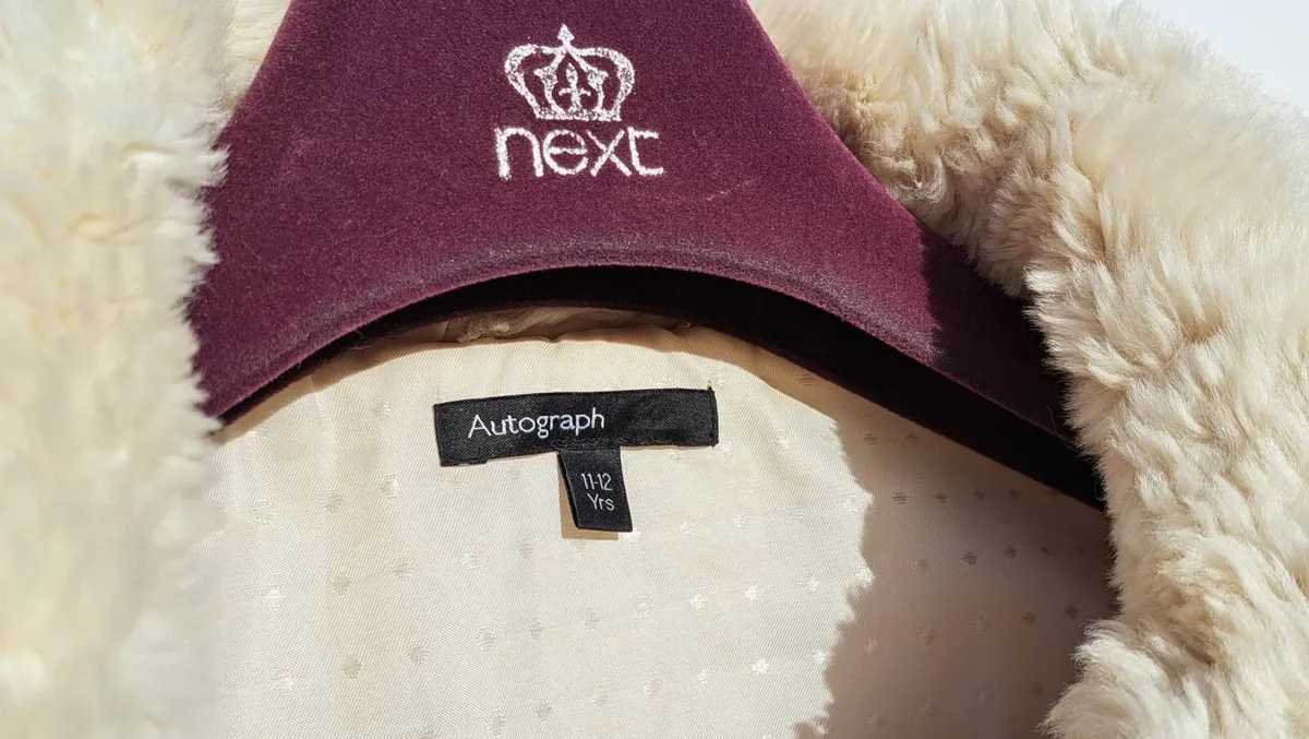 M&S Autograph Faux Fur Girls Jacket Coat Age 11-12 - Image 4