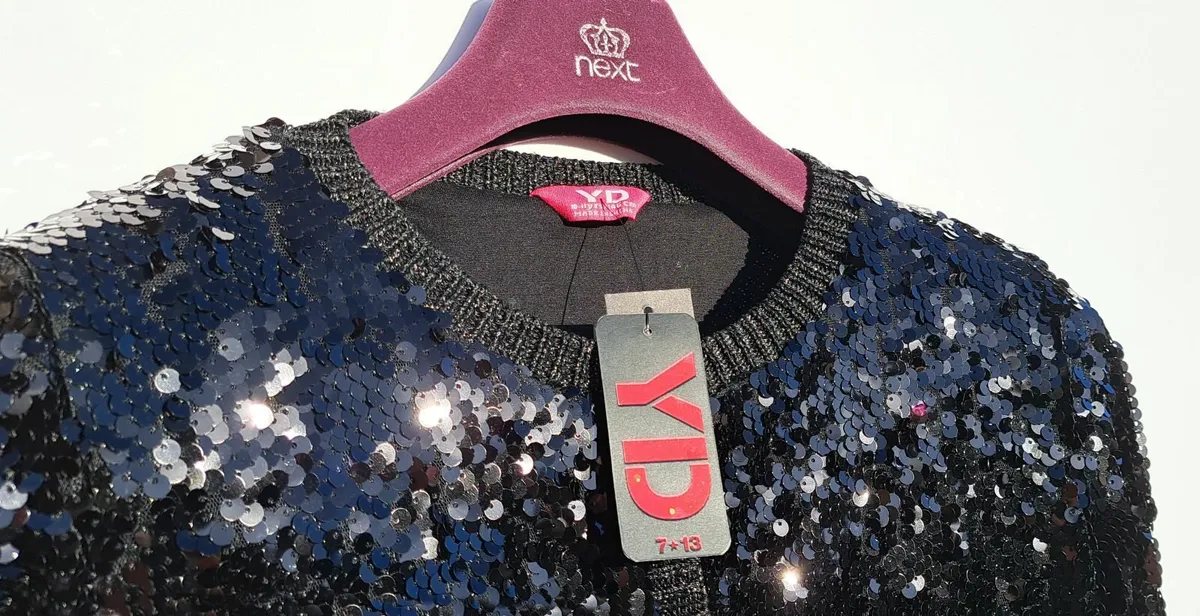 Young Dimension Girls Sequins Cardigan Age 10-11 - Image 3