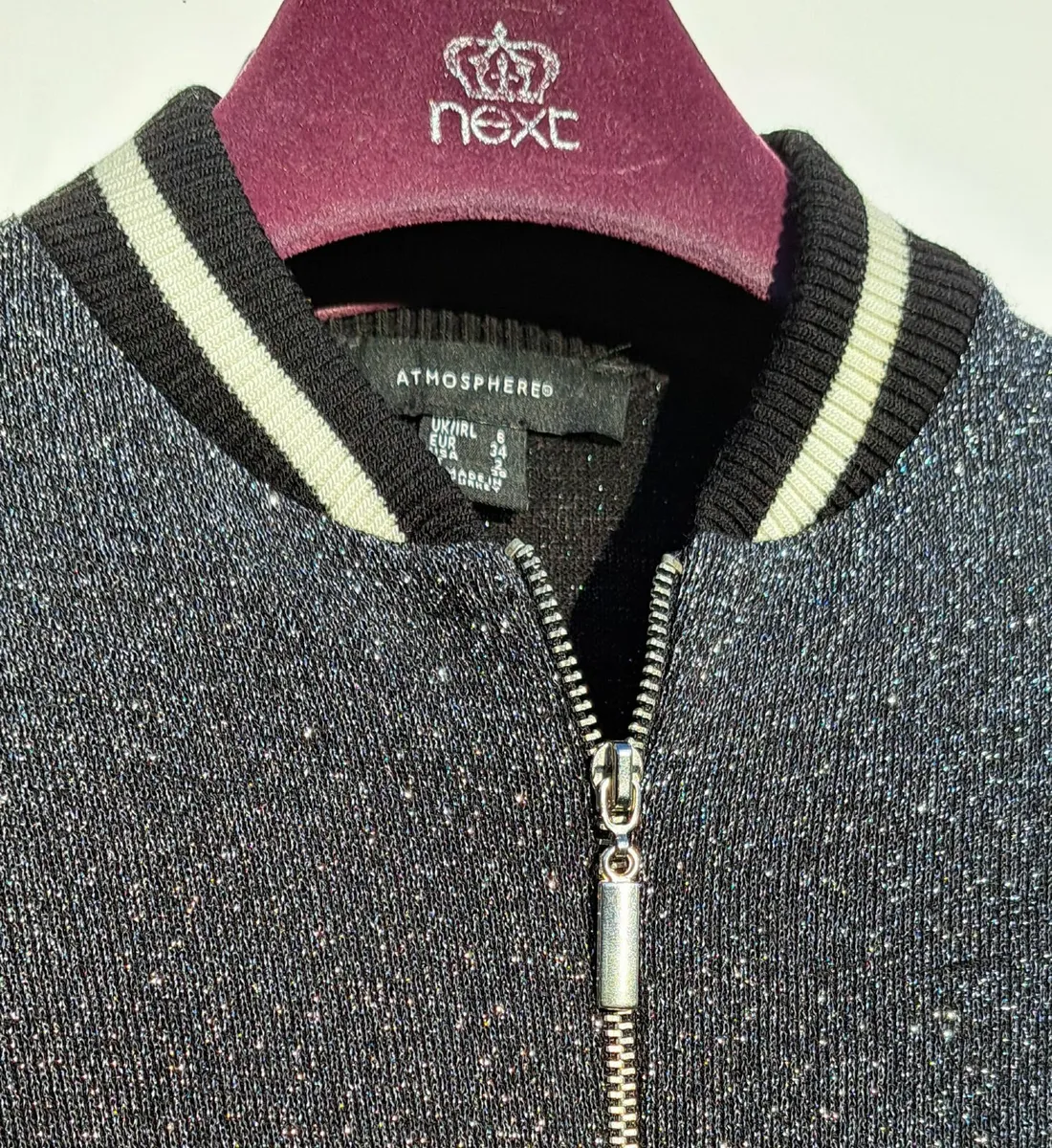 ATMOSPHERE Girls Black Sparkle Cardigan Age 11-12 - Image 3