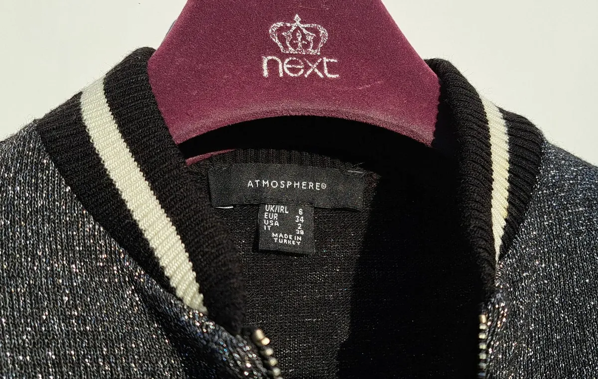 ATMOSPHERE Girls Black Sparkle Cardigan Age 11-12 - Image 4