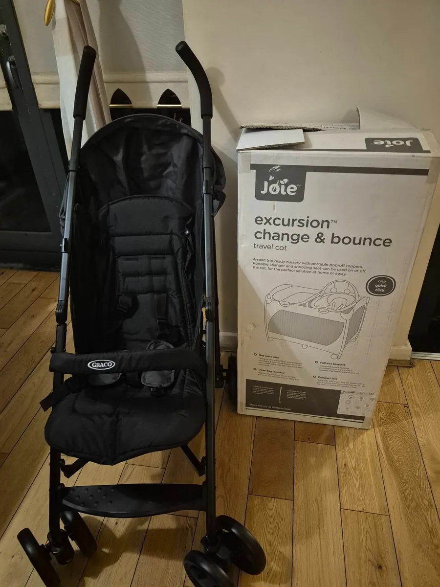 Travel cot and stroller - Image 1