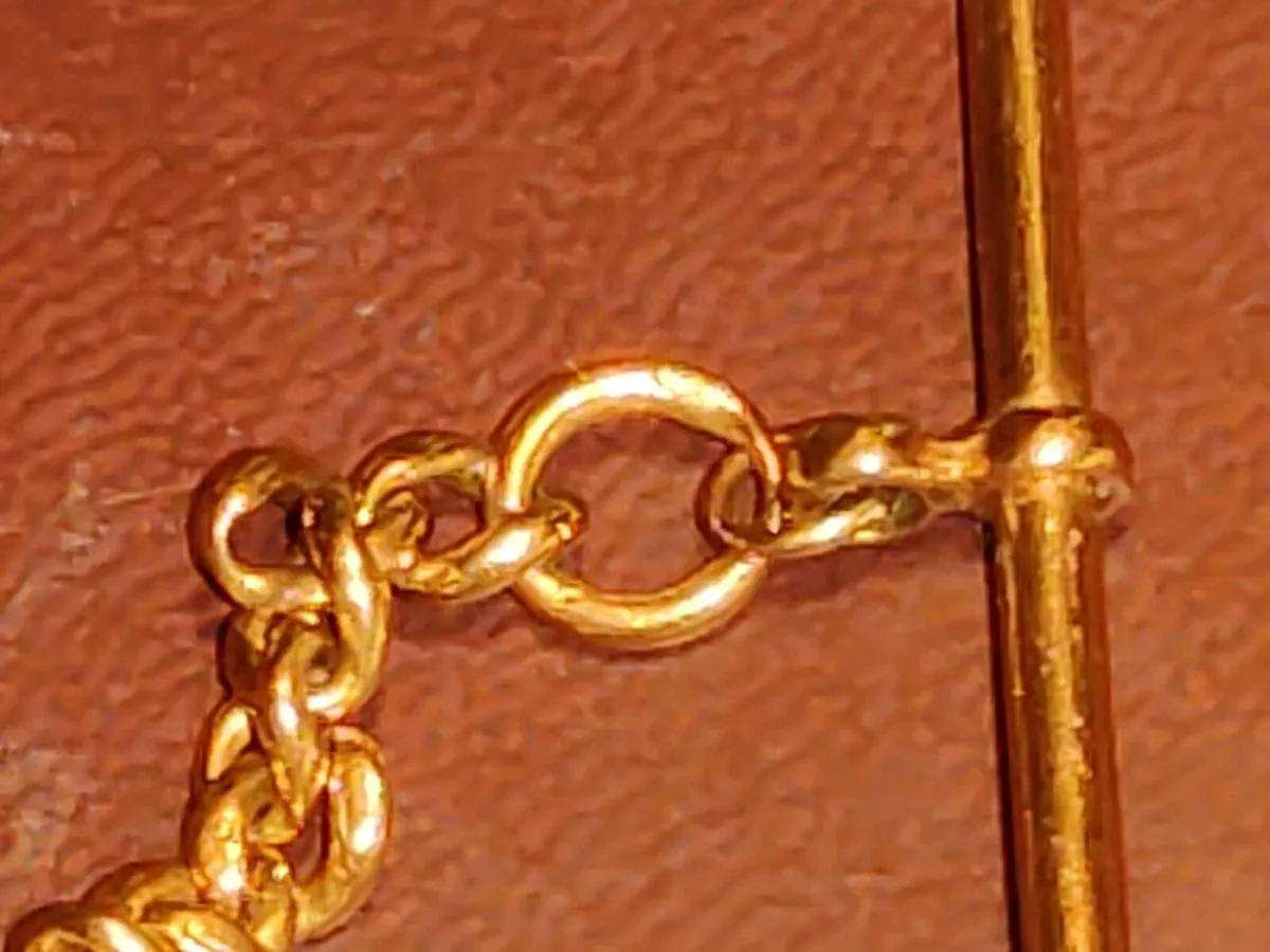 CHUNKY T-BAR, 9CT Gold 8.72 Gram 8"Long Bracelet ! - Image 4