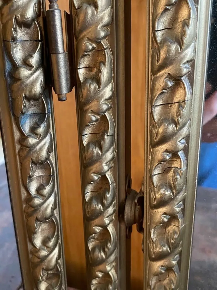 Vintage giltwood framed folding triptych Mirror - Image 2