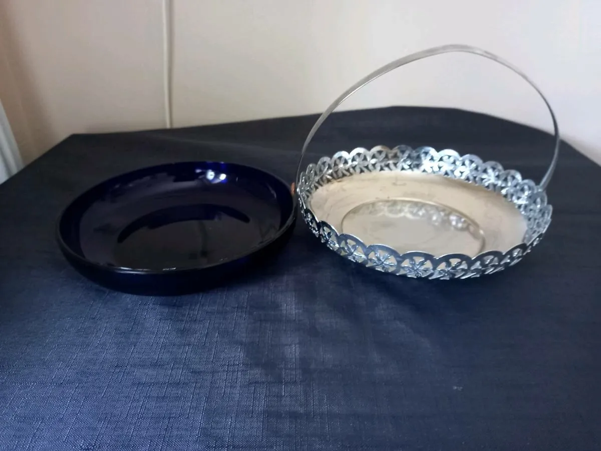 Chrome & Cobalt Blue Dish - Image 2