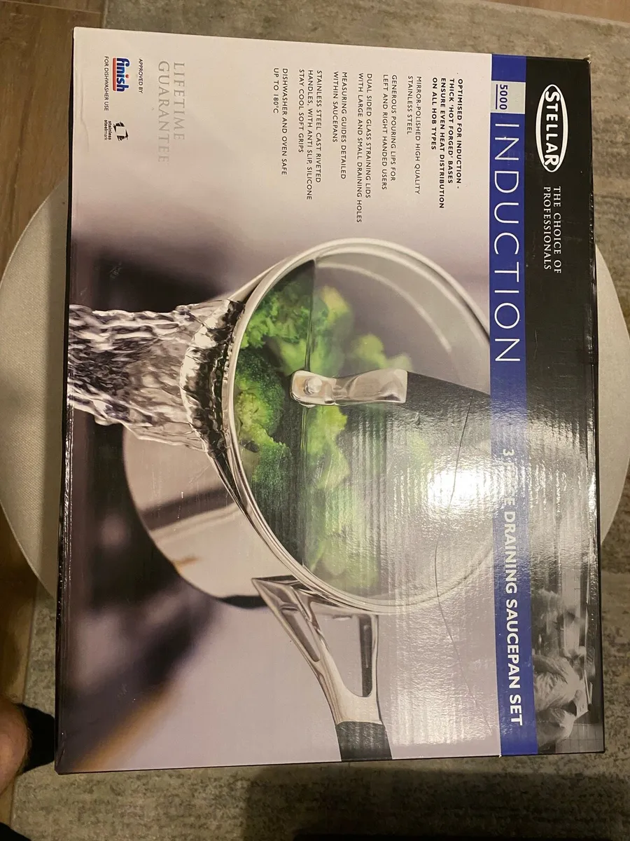 Stellar Induction 3 Piece Draining Saucepan - Image 2