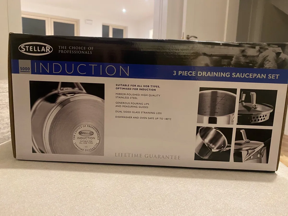 Stellar Induction 3 Piece Draining Saucepan - Image 3