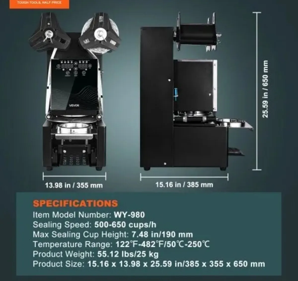 Fully Automatic Cup Sealing Machine, 500-650 Cups/ - Image 3