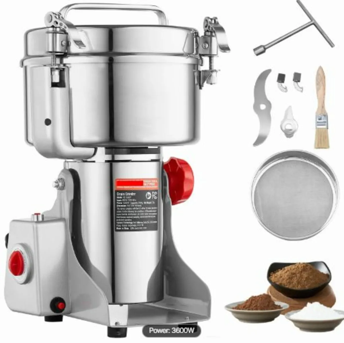 2500g Electric Grain Mill Grinder,High Speed 3400 - Image 1