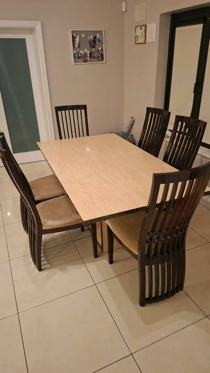 Marble dining table and chairs - Image 2