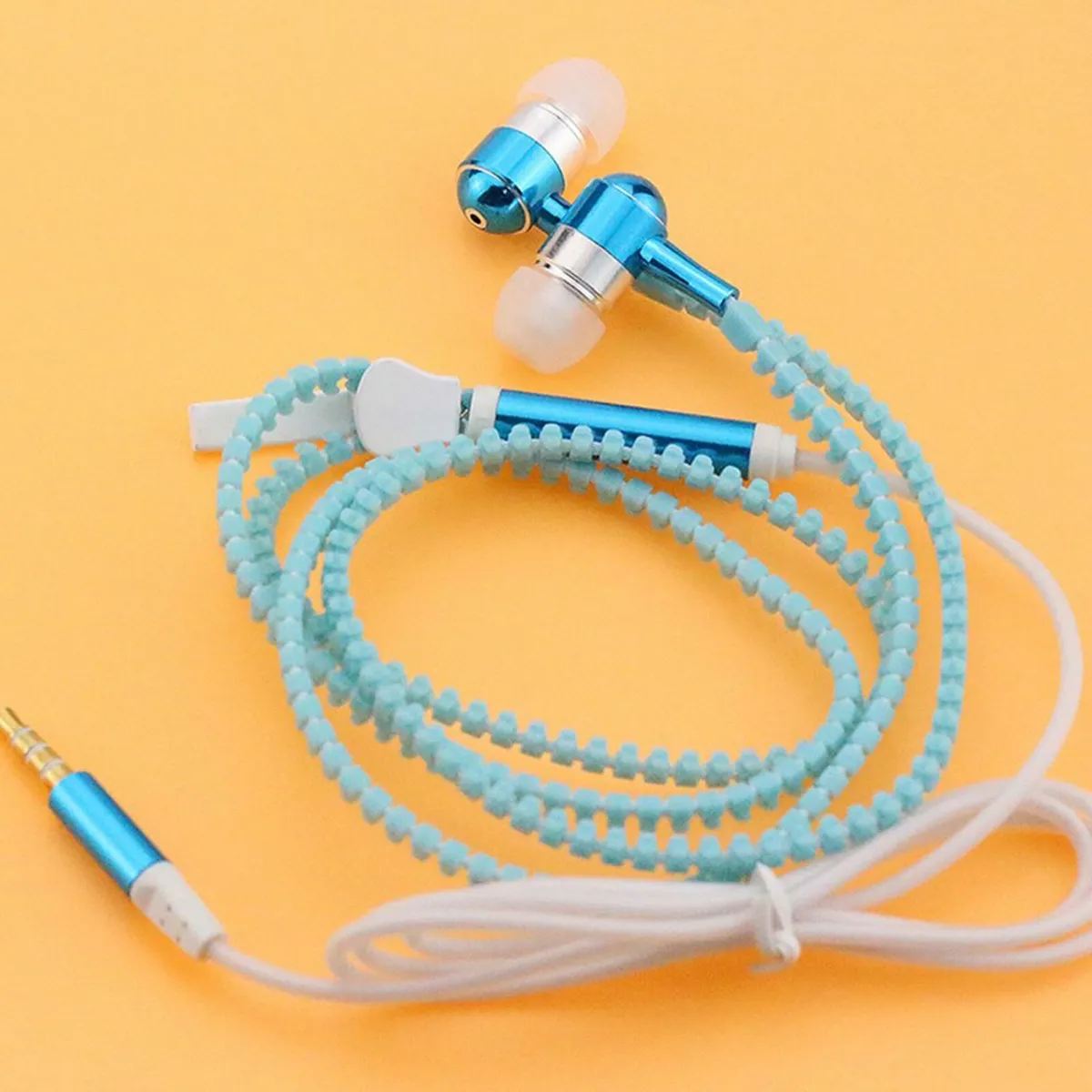 Stereo 3-5mm In Ear Luminous Light Zipper Headphon - Image 1