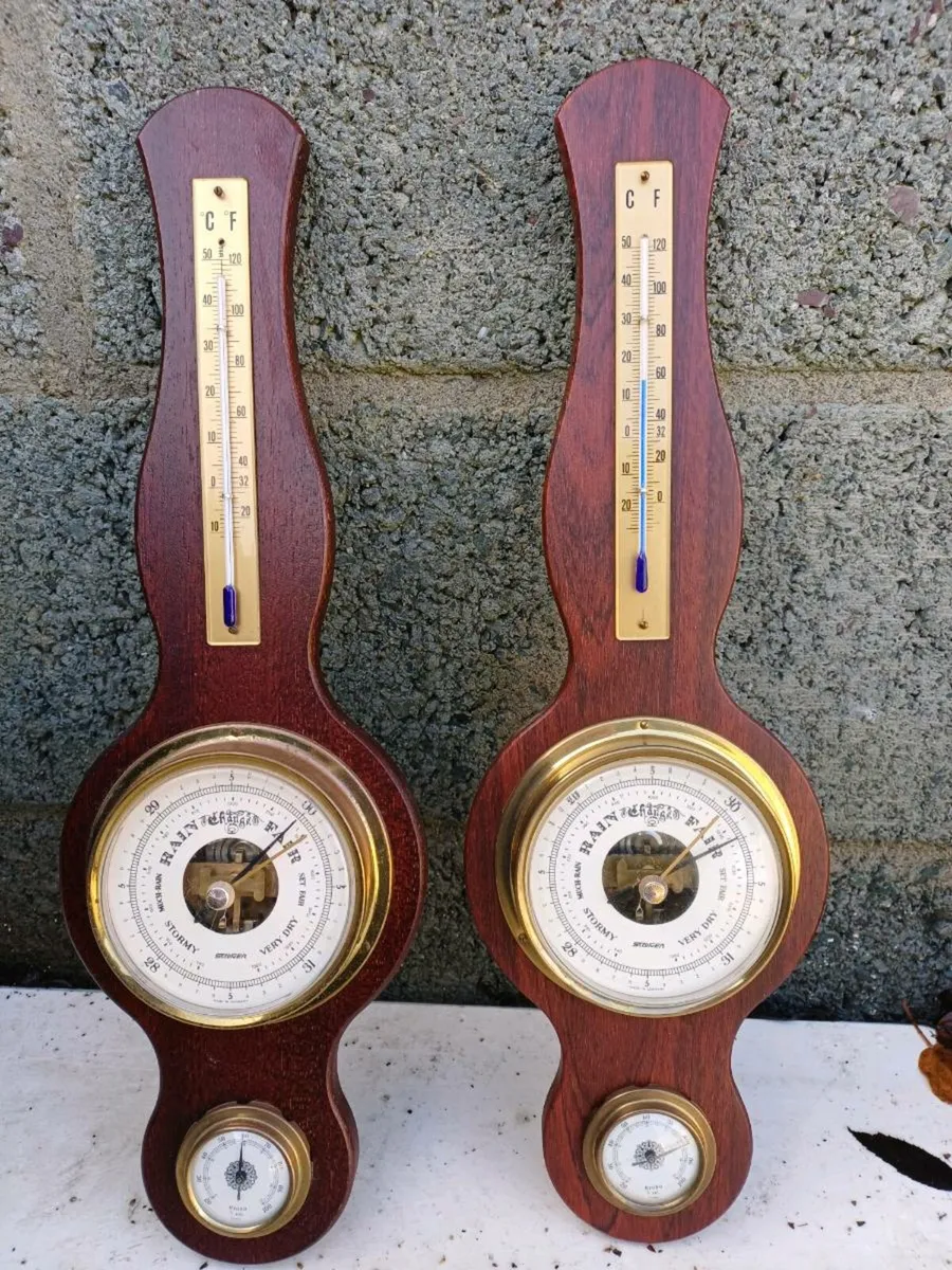 Vintage STAIGER German Banjo Barometers - Image 1