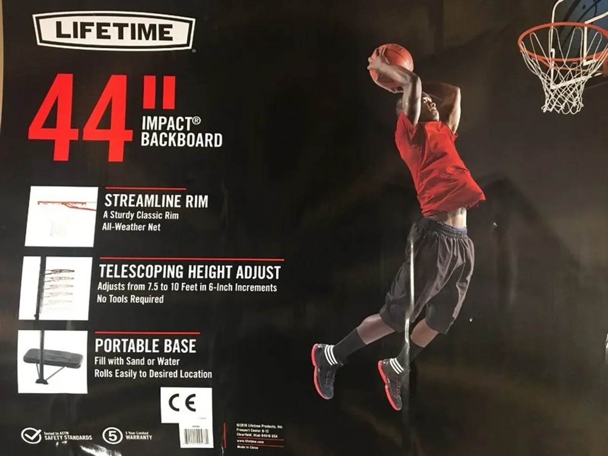 Lifetime Adjustable Portable Basketball Hoop (44-In Impact) - Image 3