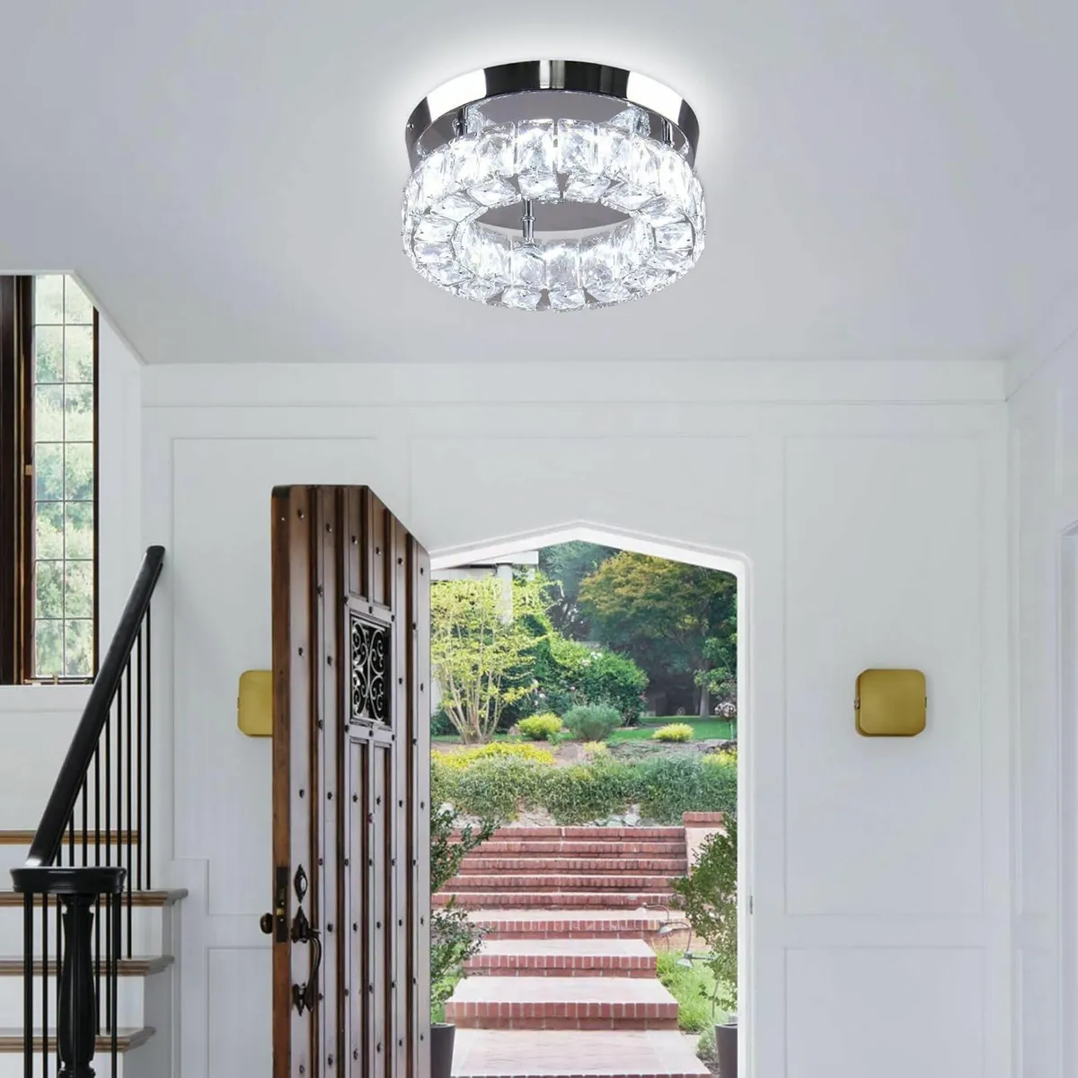 9.8" Modern Crystal Chandelier Ceiling Light - Image 4