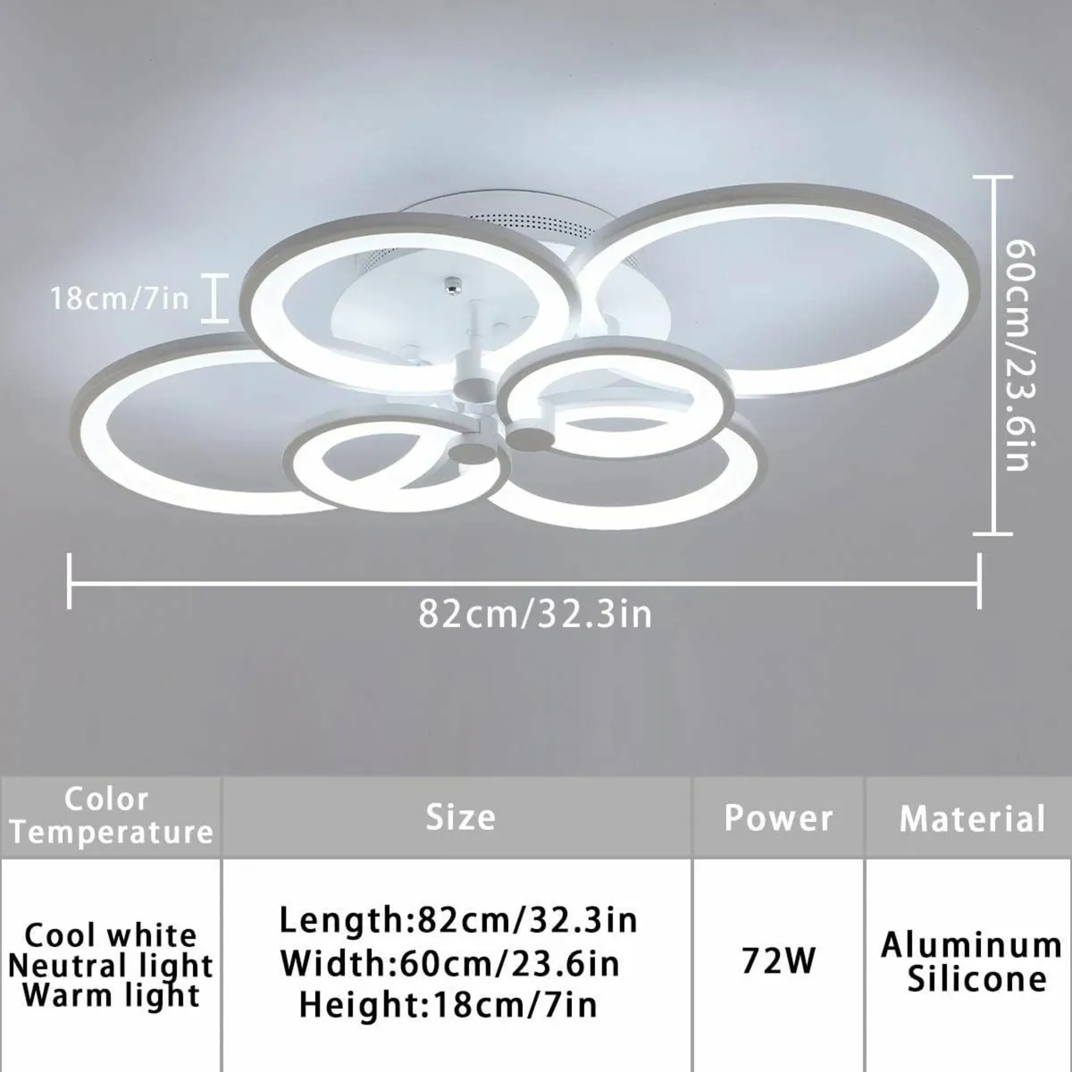 LED Ceiling Light Fixture Chandeliers Dimmable - Image 2