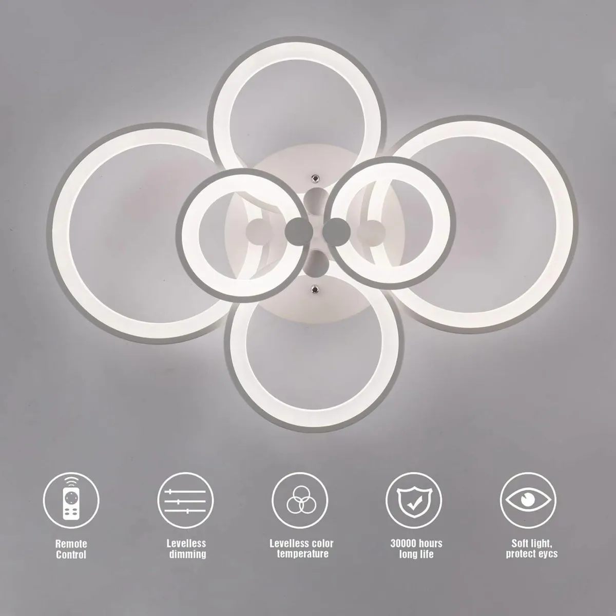 LED Ceiling Light Fixture Chandeliers Dimmable - Image 3