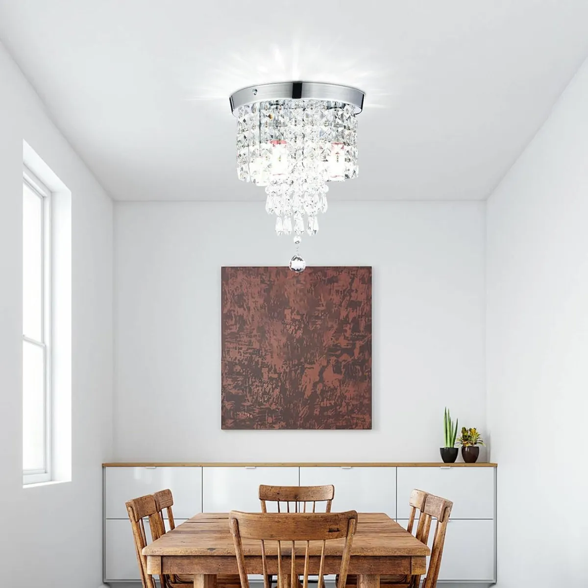 Modern Crystal Chandelier Ceiling Light Bedroom - Image 4