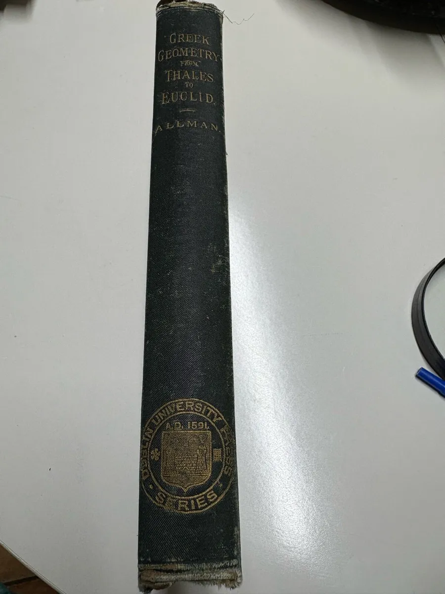 Book: Greek Geometry from Thales to Euclid 1889. - Image 2
