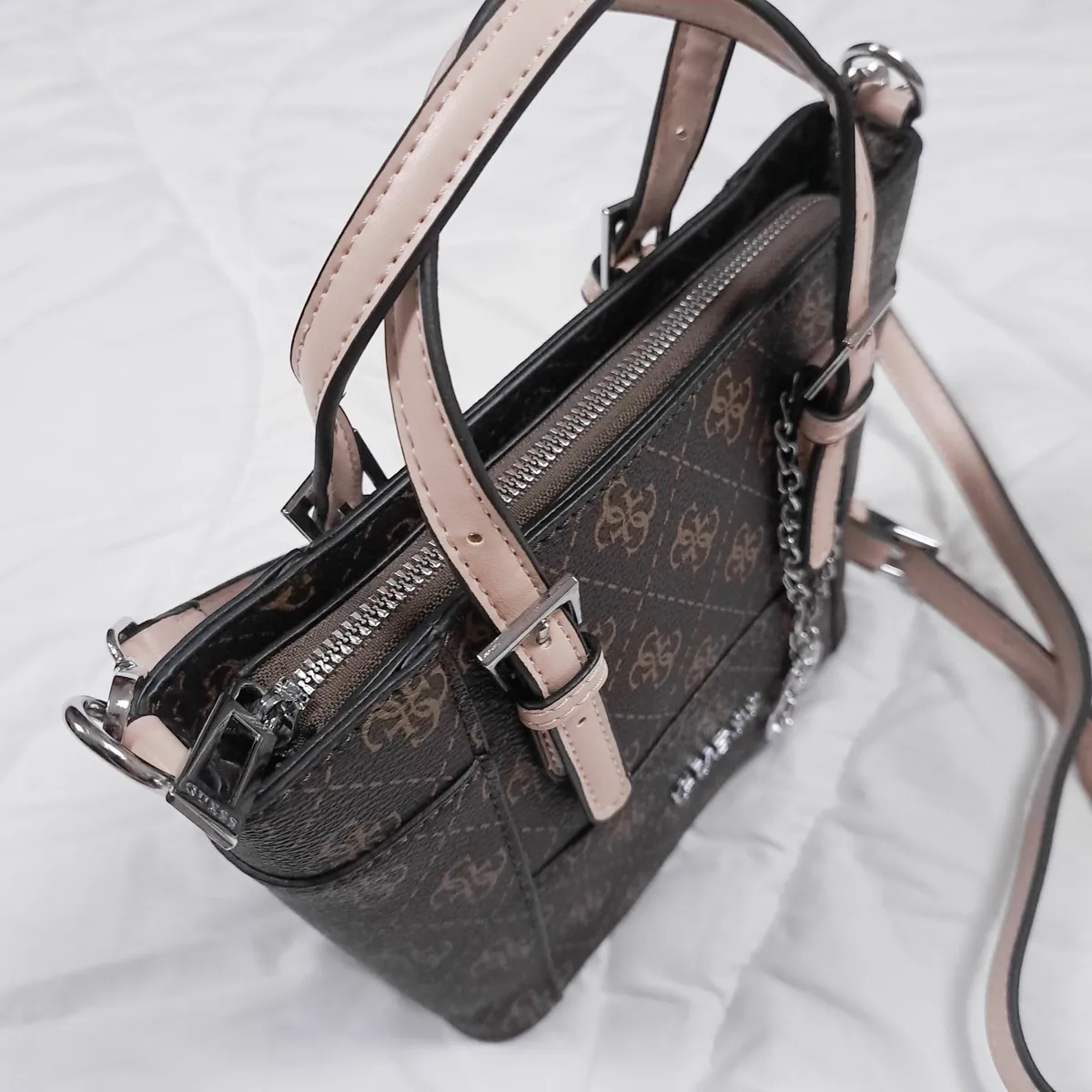 Brown Monogram Mini Crossbody Tote Bag - Image 2