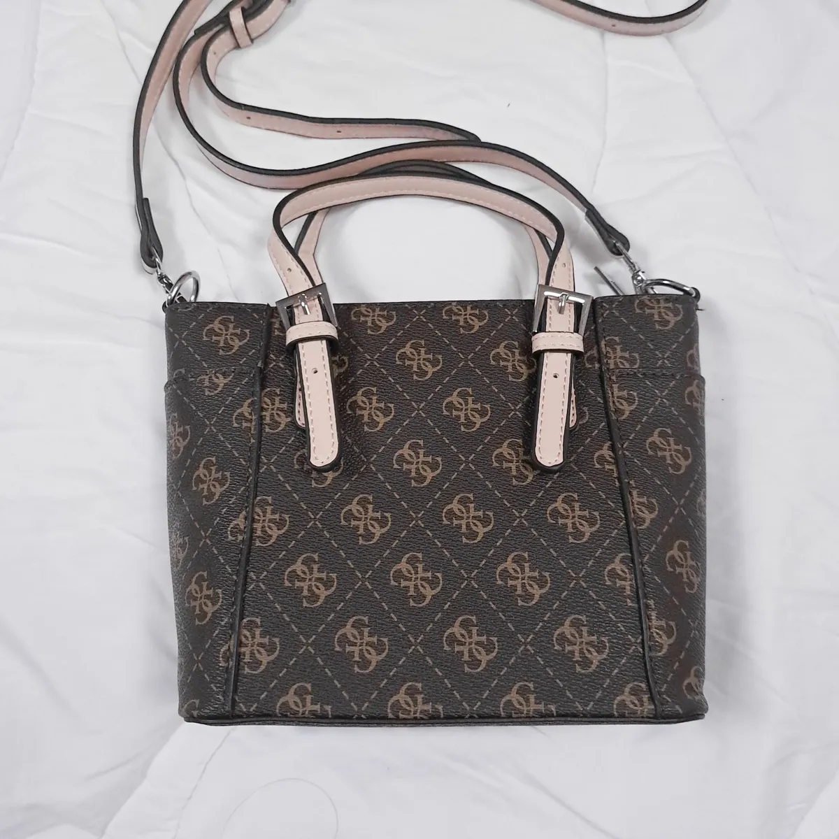 Brown Monogram Mini Crossbody Tote Bag - Image 3