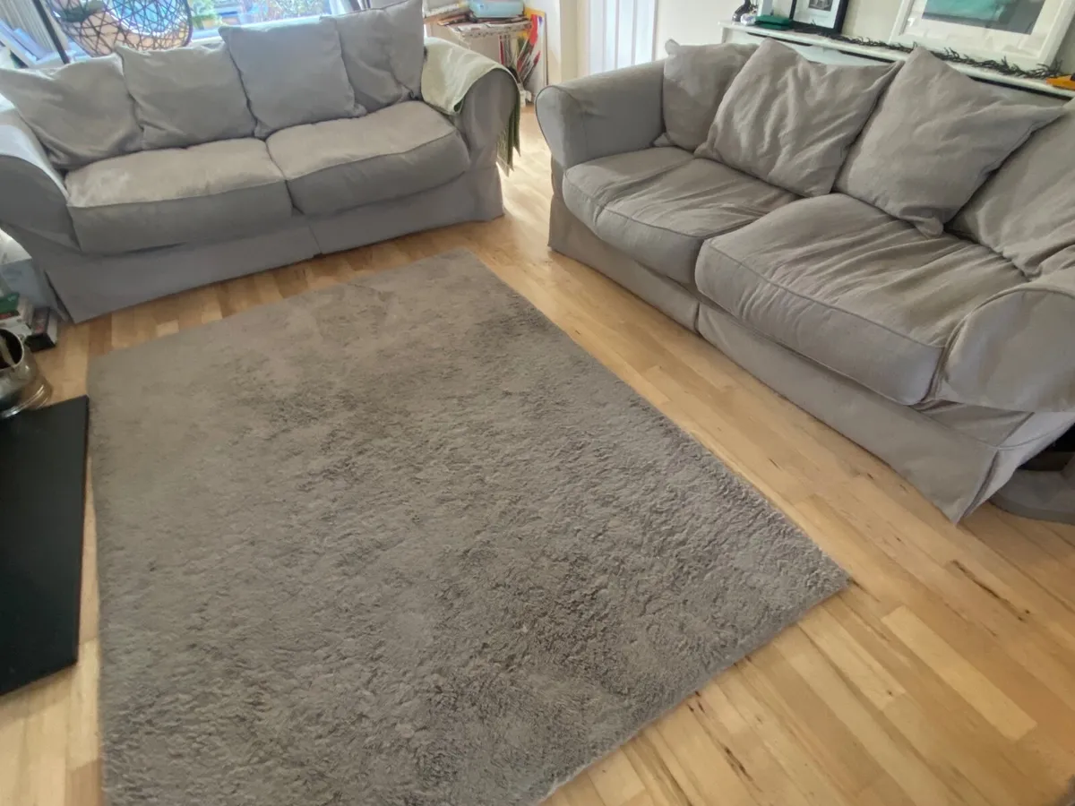 Two 3 seater sofas plus armchair & footstool - Image 1