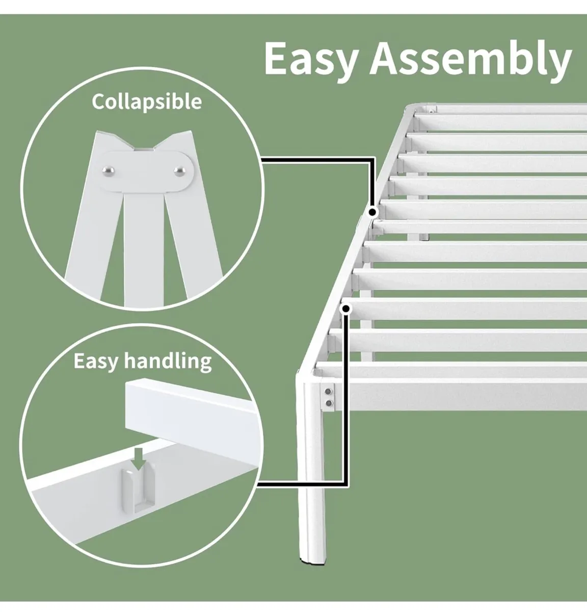 King Size Bed Frame with Rounded Corner Legs - Image 3