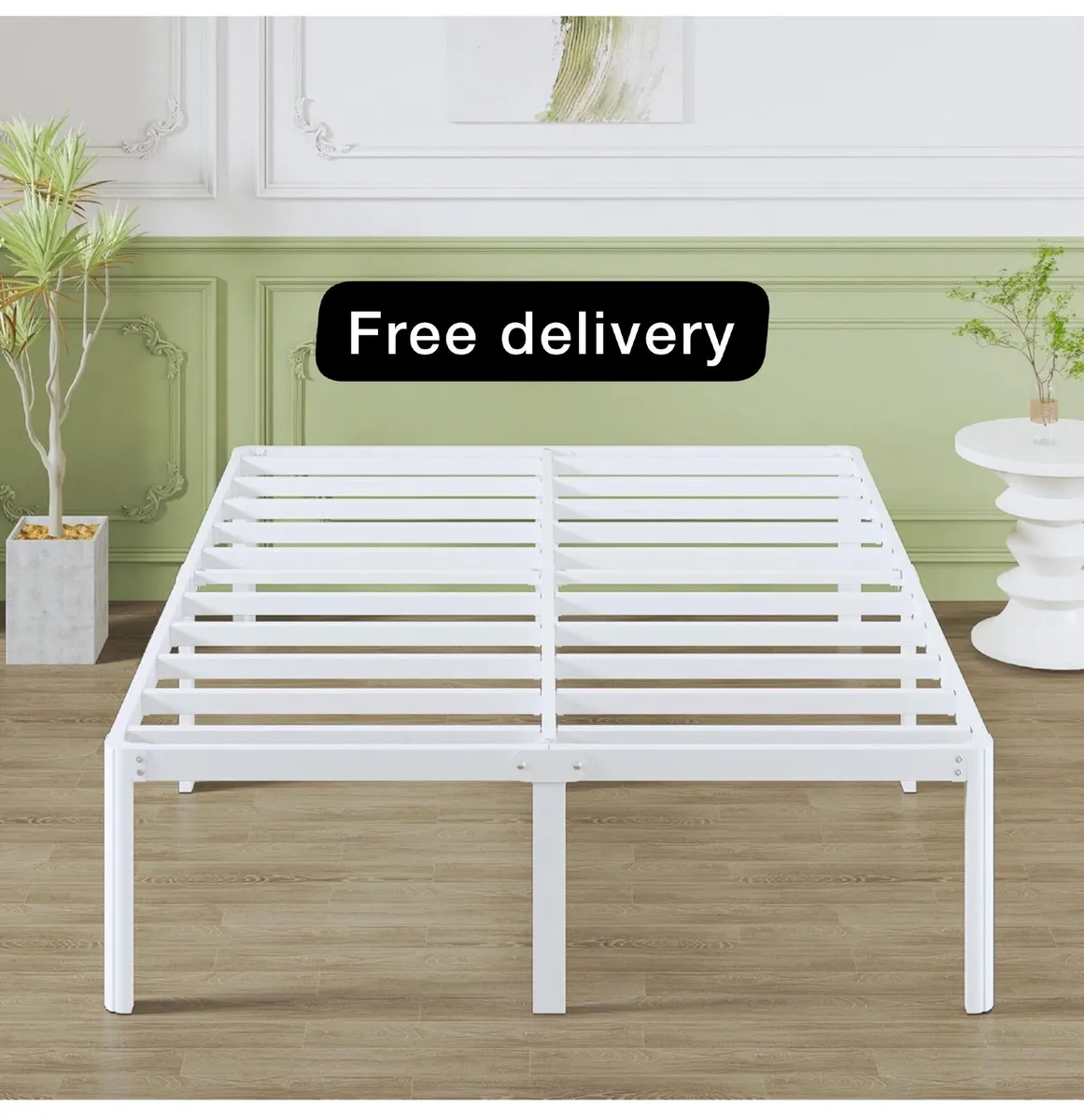 King Size Bed Frame with Rounded Corner Legs - Image 1