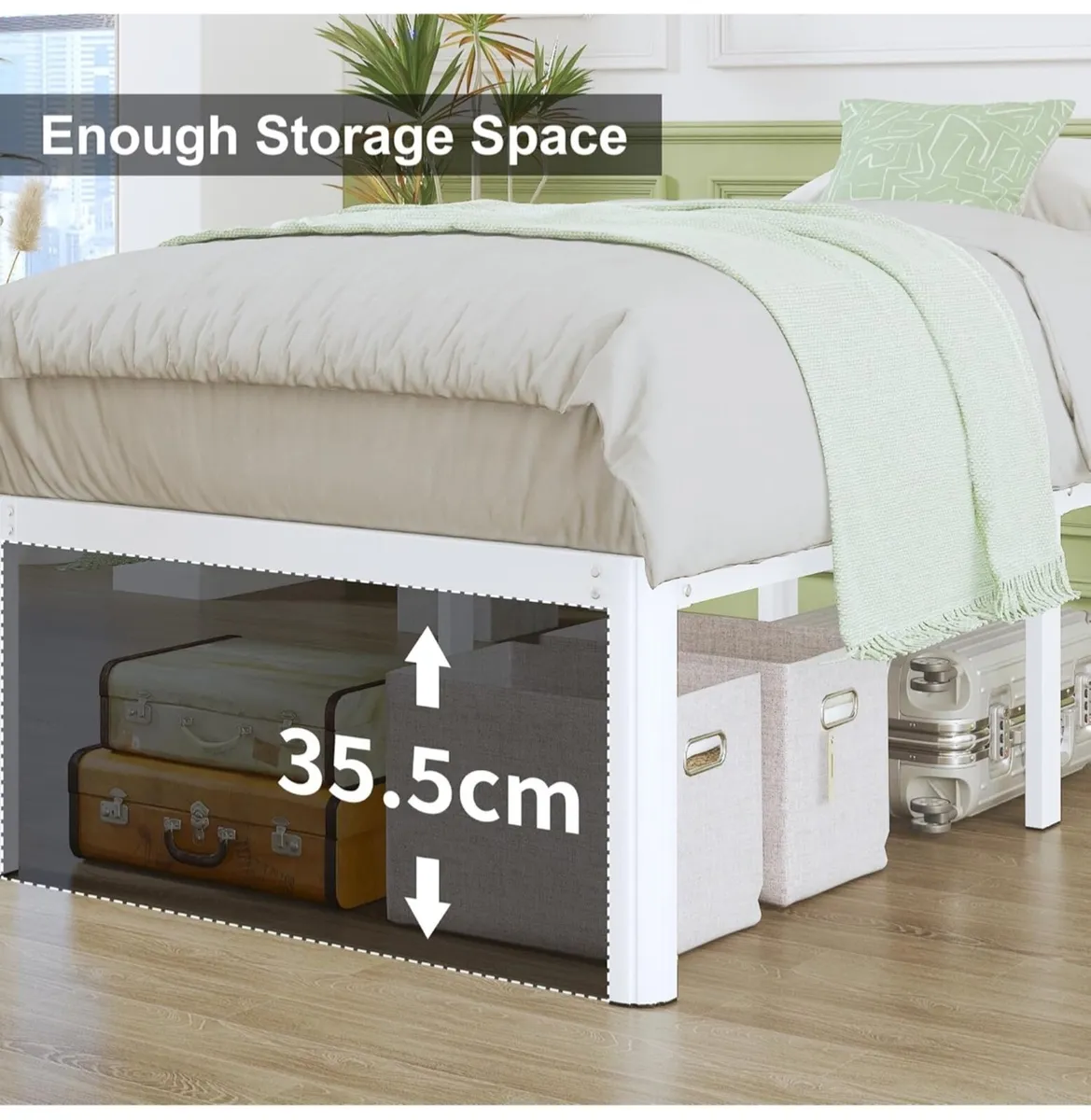 King Size Bed Frame with Rounded Corner Legs - Image 4