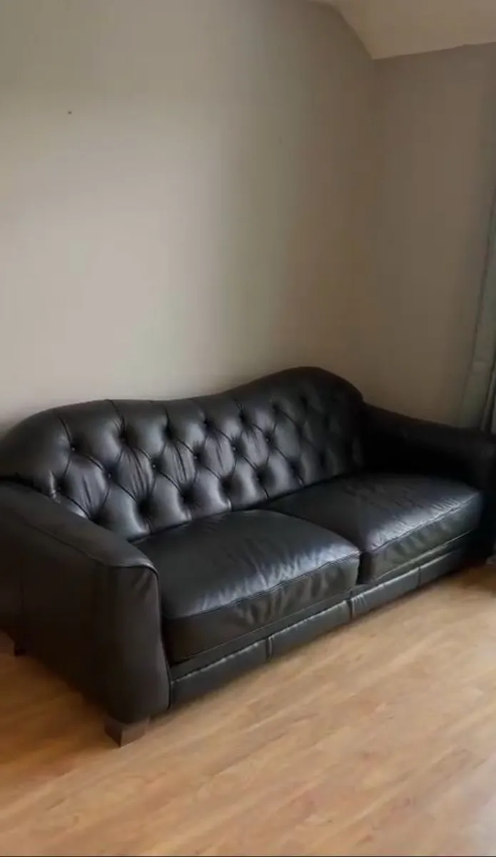 leather couch and armchair - Image 3