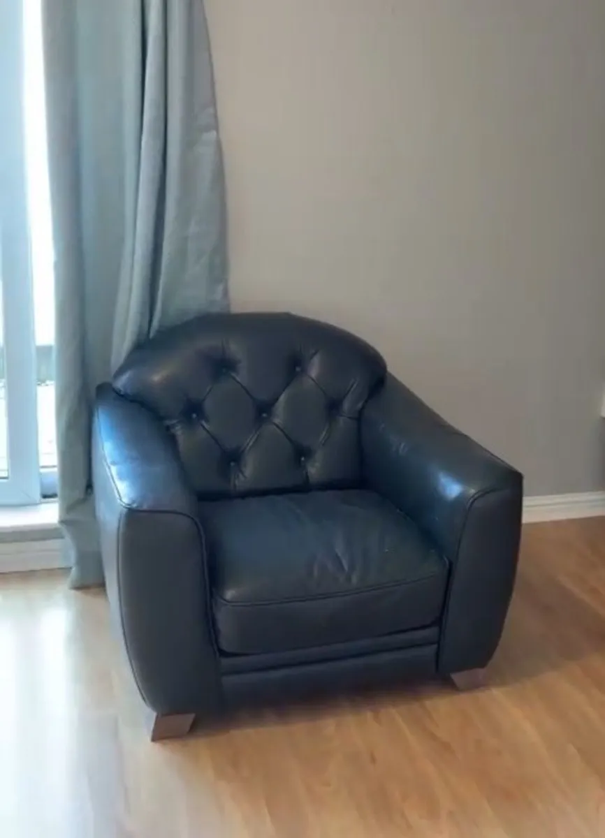 leather couch and armchair - Image 4