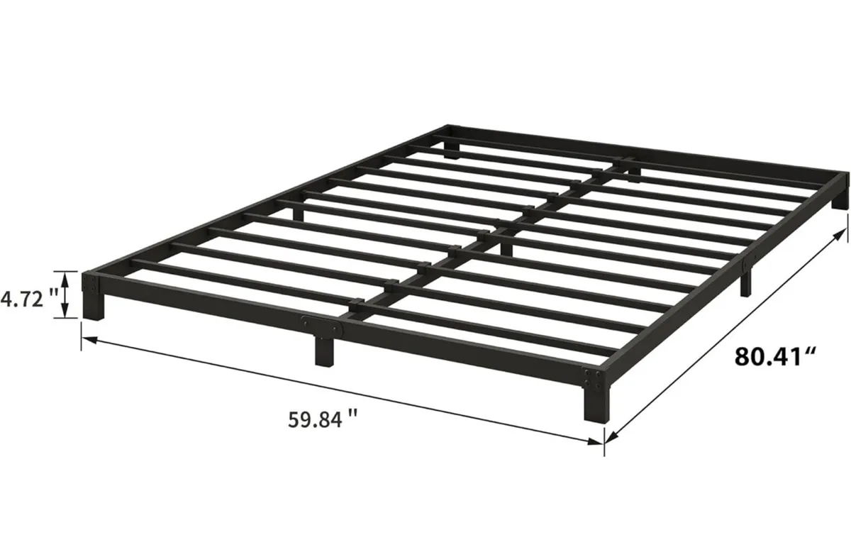 12cm Low King Size Bed frame, Metal Bed 150x200 cm - Image 2