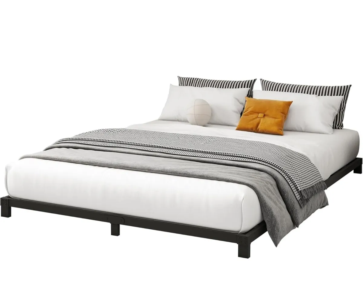 12cm Low King Size Bed frame, Metal Bed 150x200 cm - Image 3