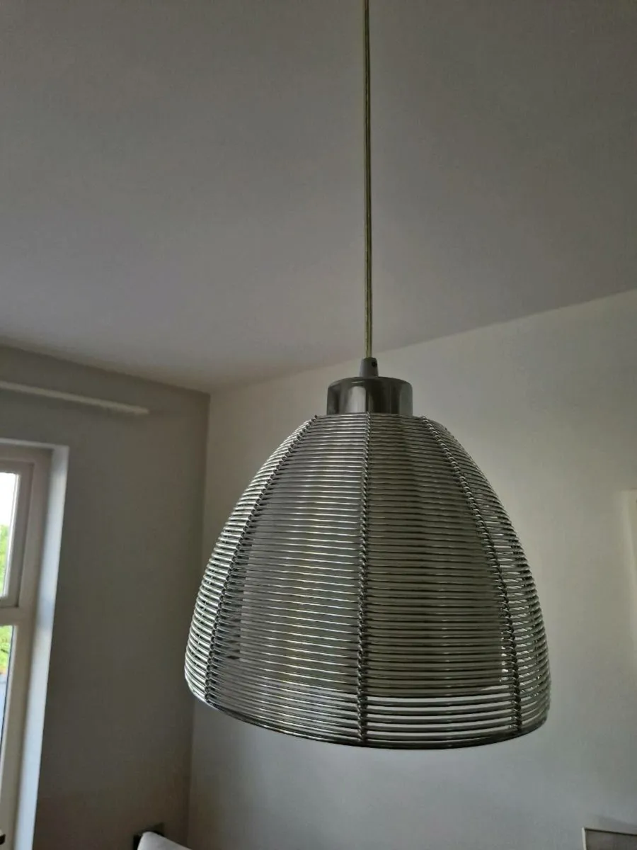 2 x 3 light chrome pendants - Image 3