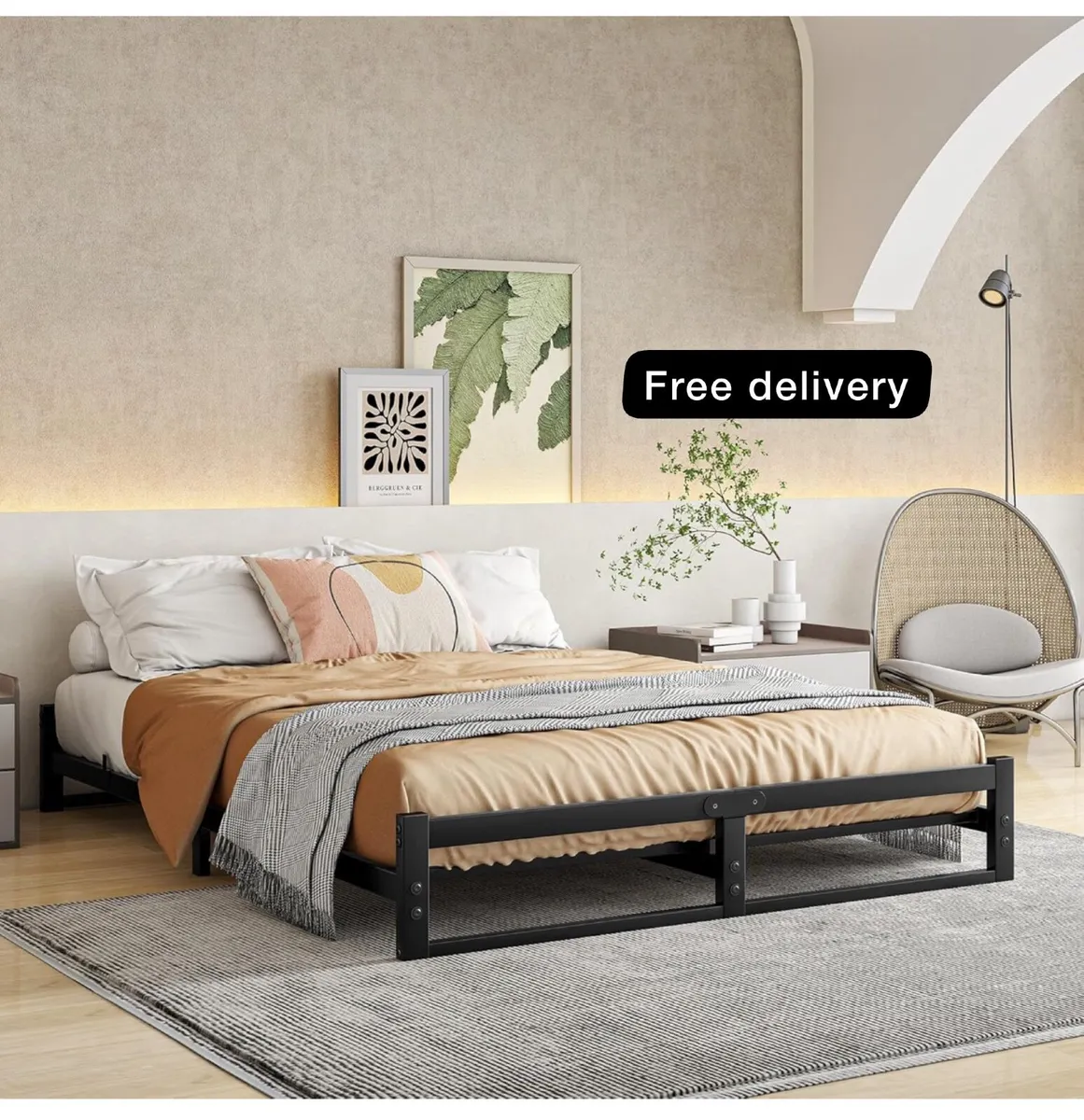 King Size Bed Frame,5ft Floor Bed Frame King Size - Image 1