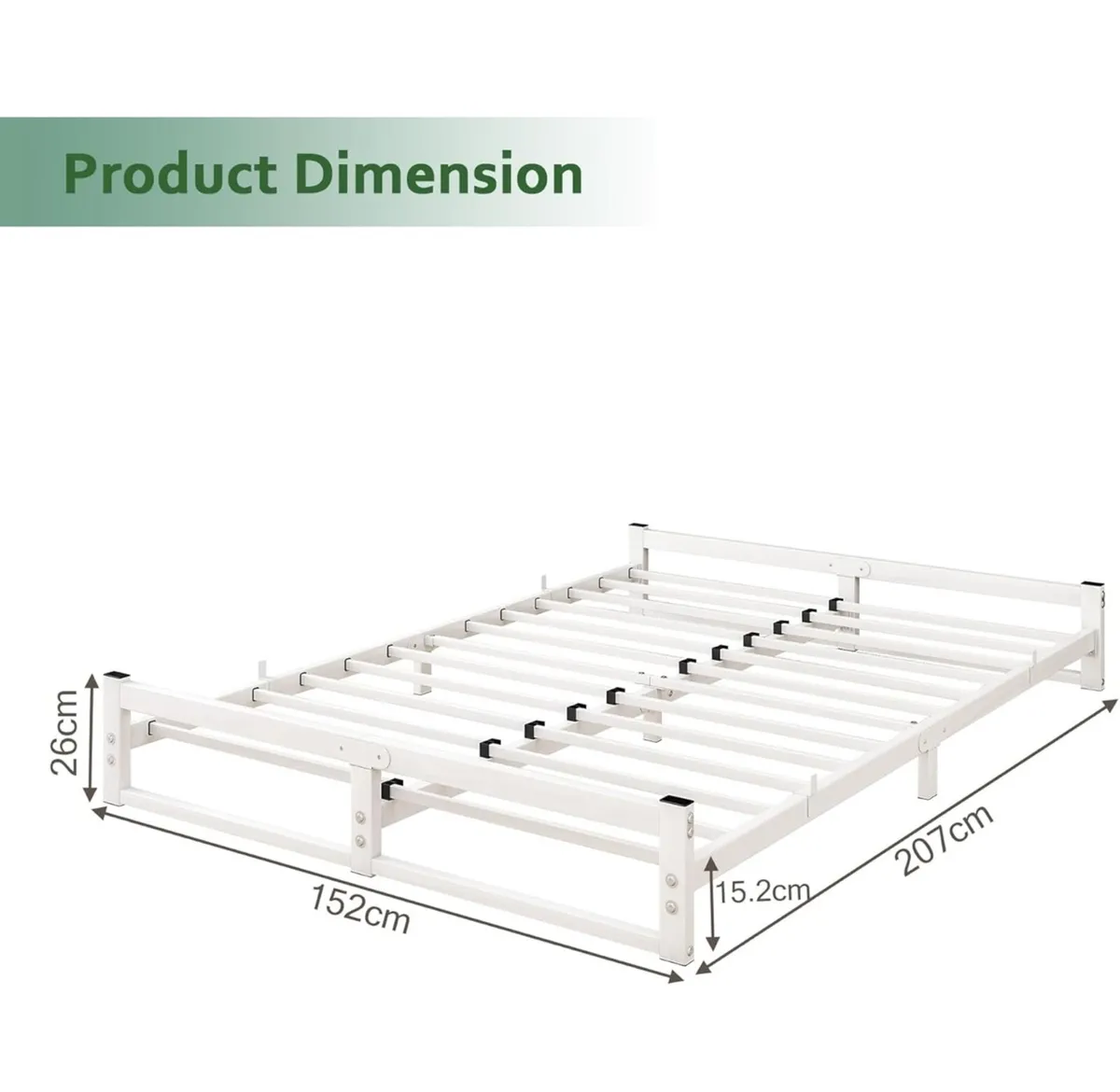 King Size Bed Frame,5ft Floor Bed Frame King Size - Image 2