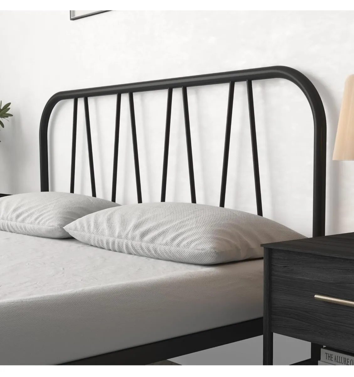 King Bed Frame, Solid Metal Bed Frame, Modern - Image 2